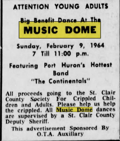 The Dome (The Music Dome) - Feb 7 1964 Ad